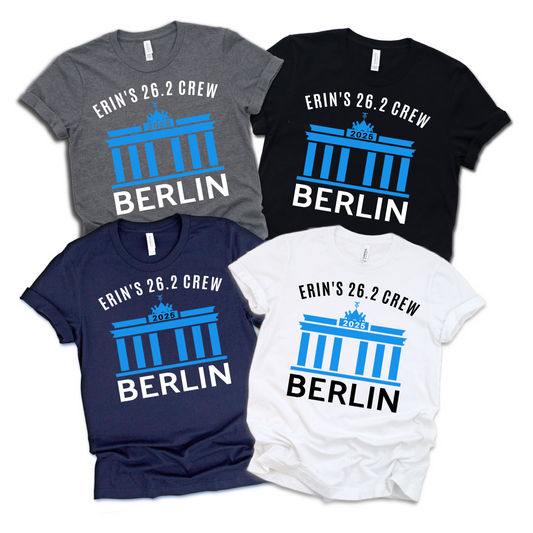 Berlin marathon support crew shirts with runners name
