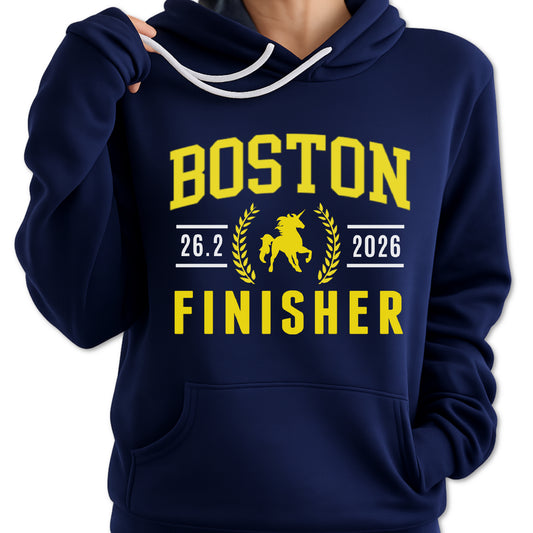 Boston Finisher Hoodie – Post Marathon Sweatshirt with Custom Race Year