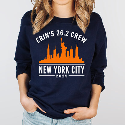 NEW YORK CITY MARATHON SUPPORT CREW SWEATSHIRT WITH NEW YORK CITY SKYLINE
