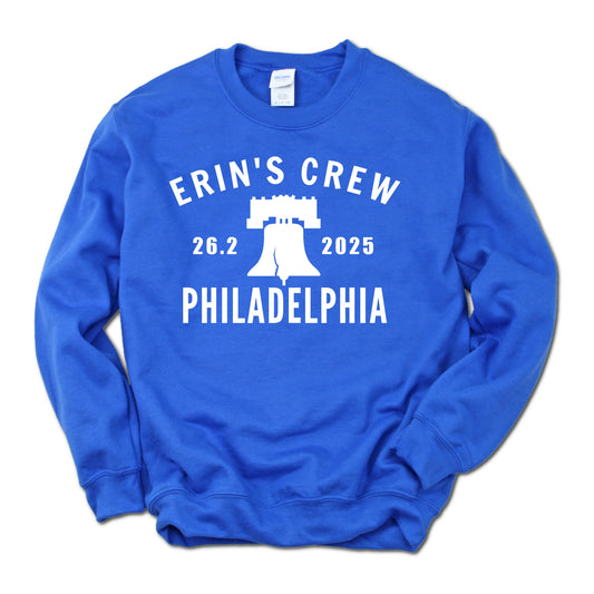 philadelphia marathon support crew sweatshirt with liberty belll