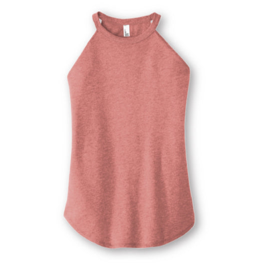 Ladies High Neck Halter Tank Top with Flattering, Flowy Silhouette 