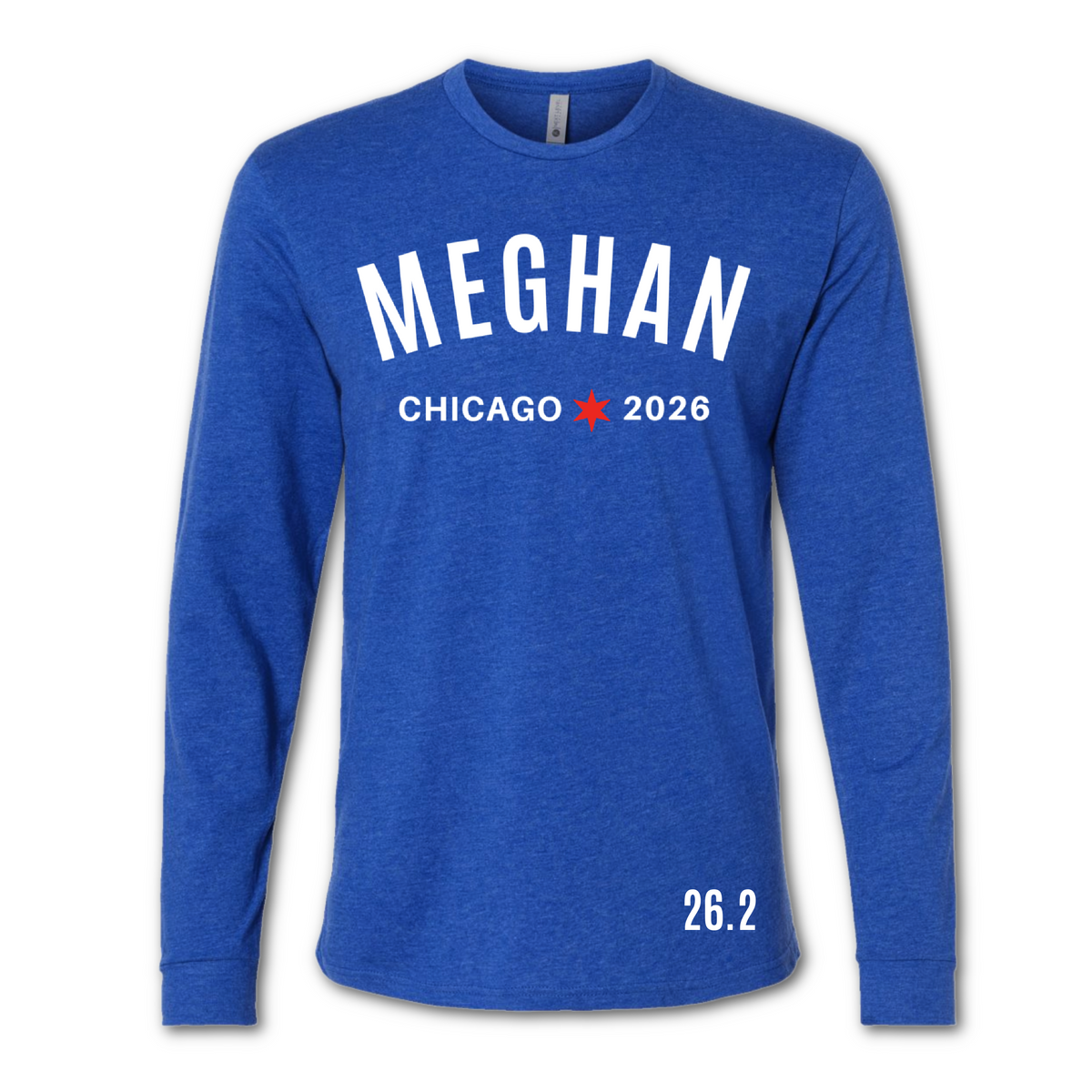 long sleeve chicago marathon shirt with custom name
