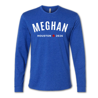 houston long sleeve running shirt with name
